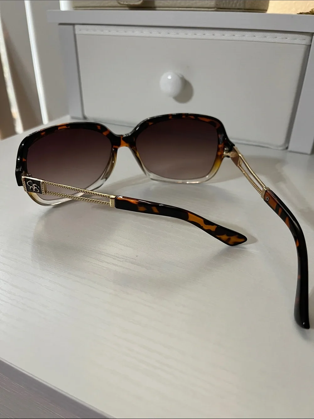 Jessica Simpson Tortoiseshell Sunglasses with Gold Accents